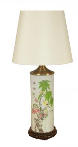 Dekorative "Famille Rose" Porzellanvase als Lampe