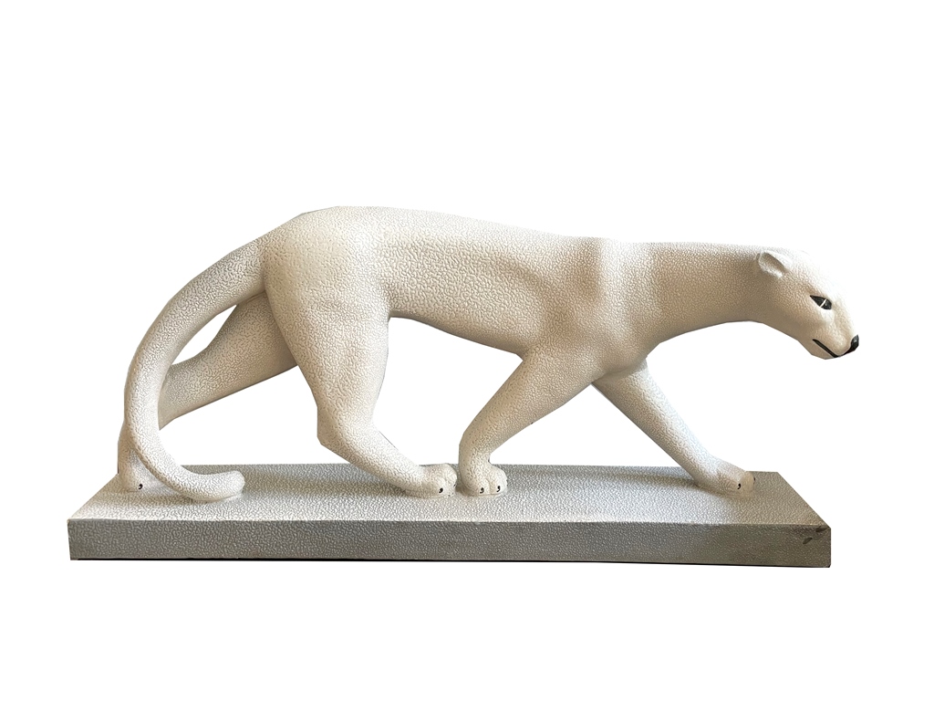 White Sculpture of a female panther