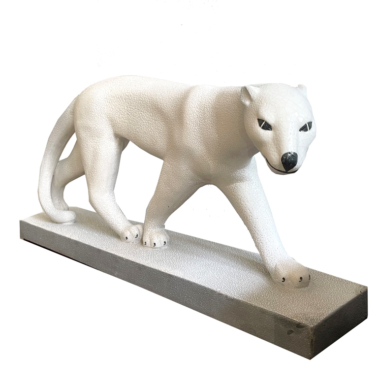 White Sculpture of a female panther