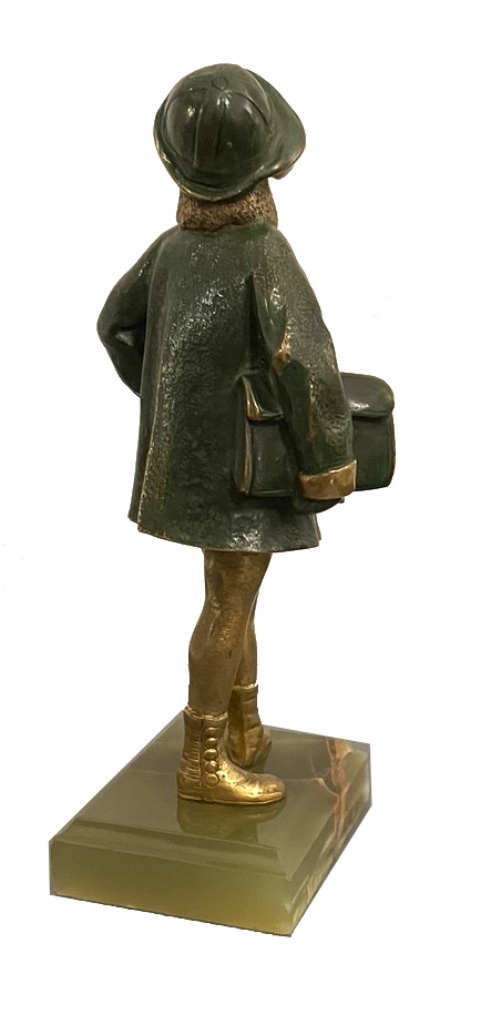 Chryselephantine Elfenbein - und Bronzefigur Geschnitzt, Art Déco Frankreich um 1925.