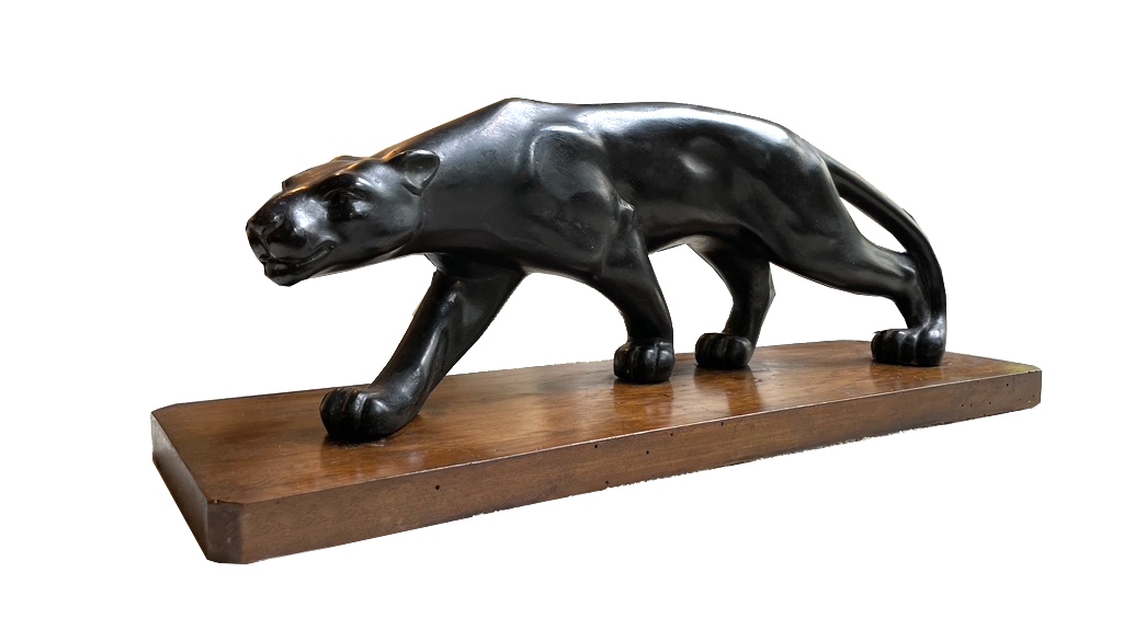   Schreitender Panther Art Déco Terracotta Frankreich um 1930.