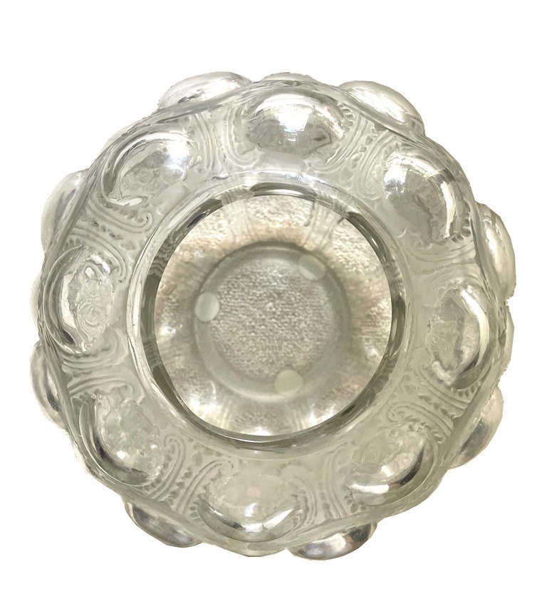 Runde Bubble Vase von Lalique, signiert.