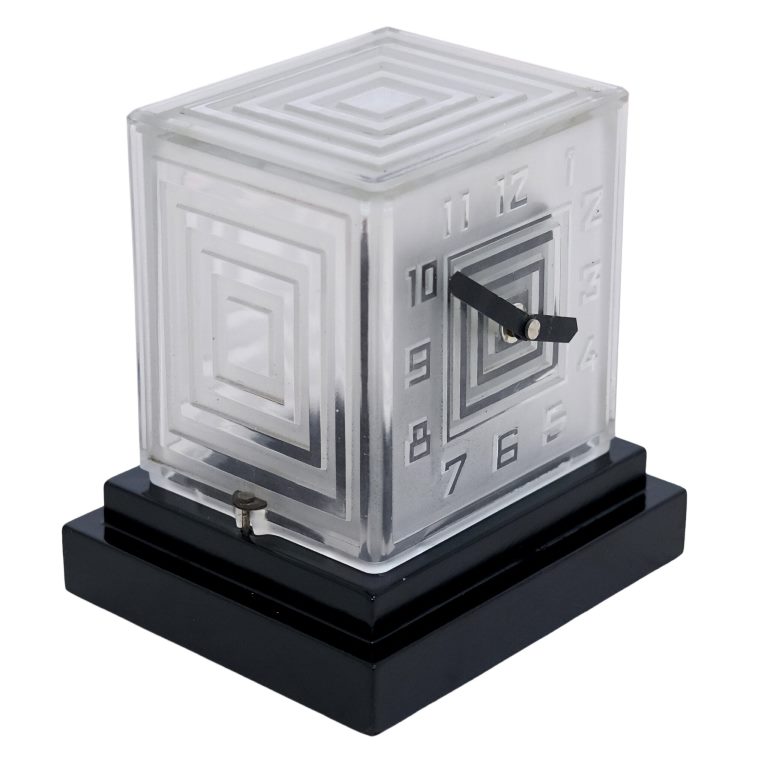 Cubist table clock side