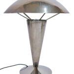 Originale verchromte große Art Déco Schreibtisch Lampe RSA Antiquitäten Wiesbaden Regine Schmitz-Avila