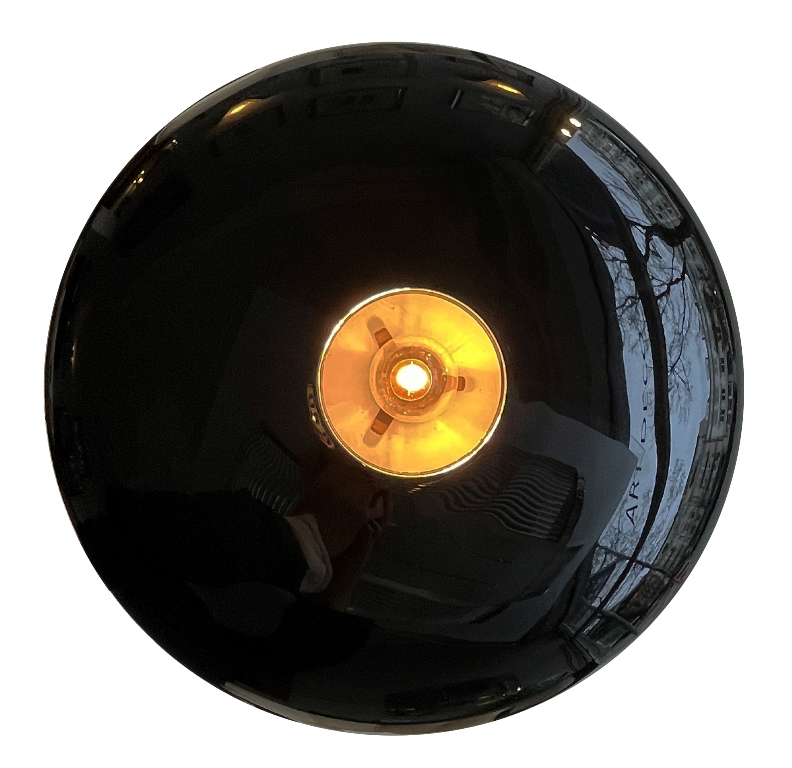 Schwarze Art Deco Tischlampe