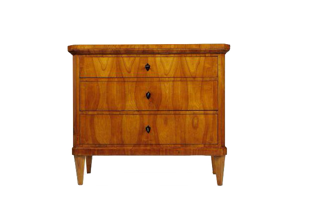 Dreischübige Kirschbaum Kommode aus der Biedermeier Zeit um 1820.