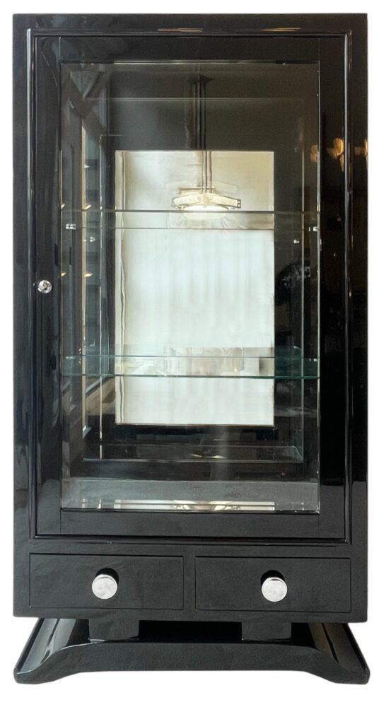 Art Déco Original Vitrine Schwarzlack RSA Wiesbaden