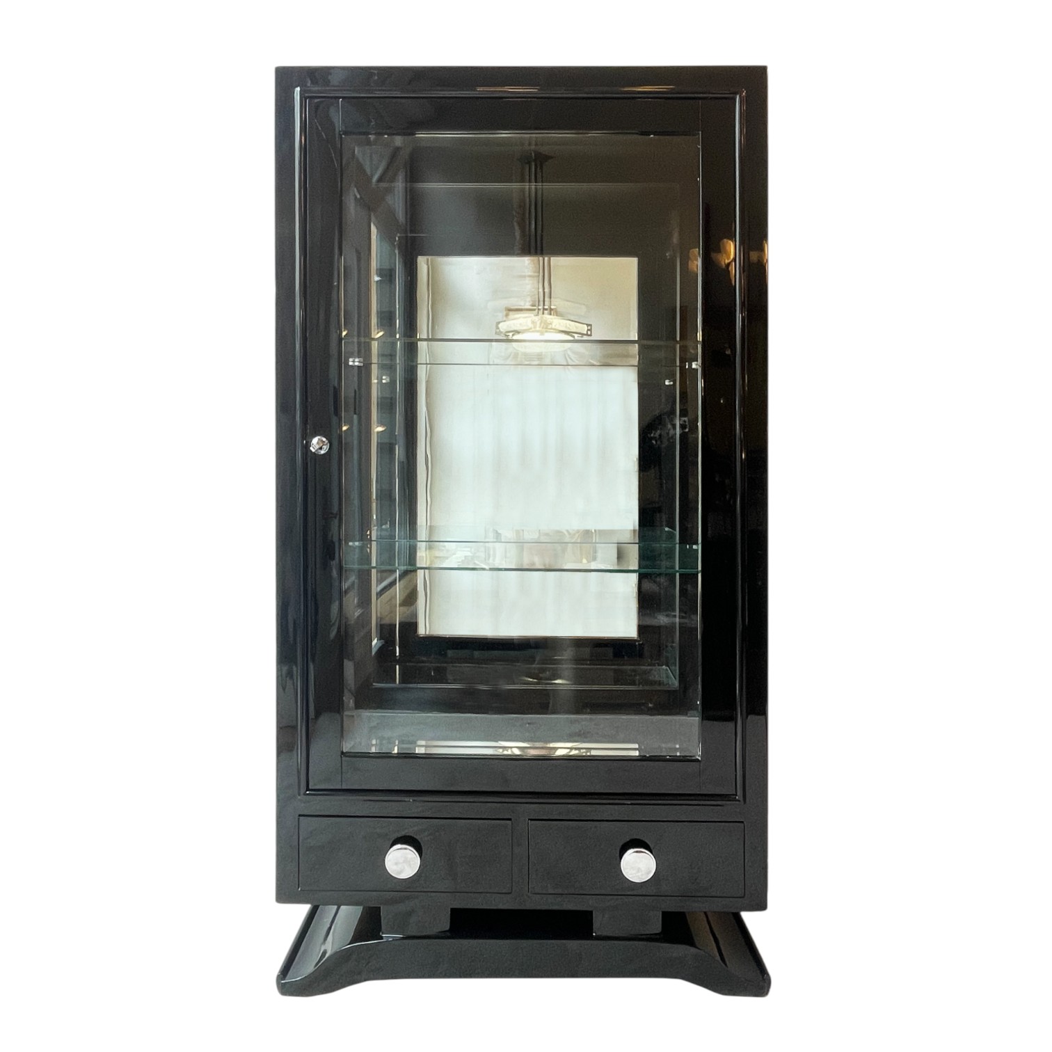 Art Déco Original Vitrine Schwarzlack RSA Wiesbaden