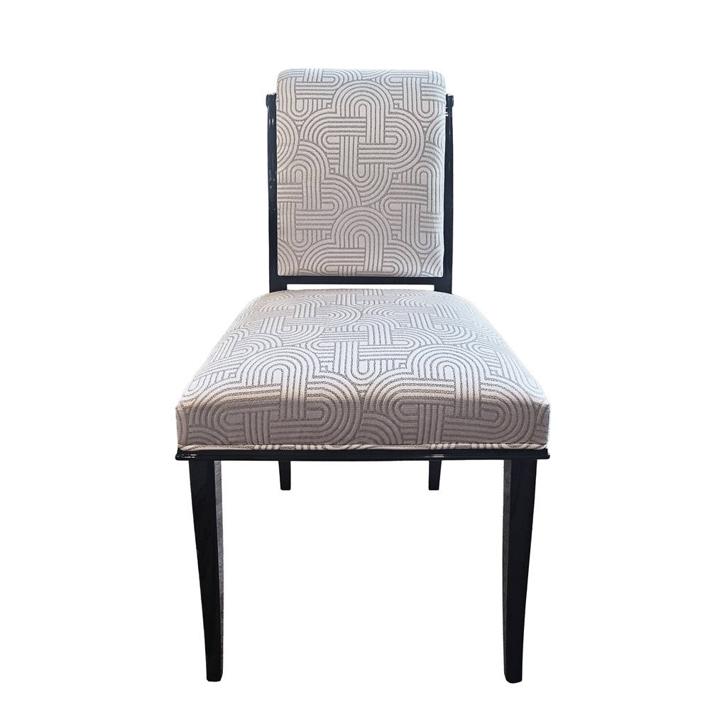 Mahogany, black lacquered