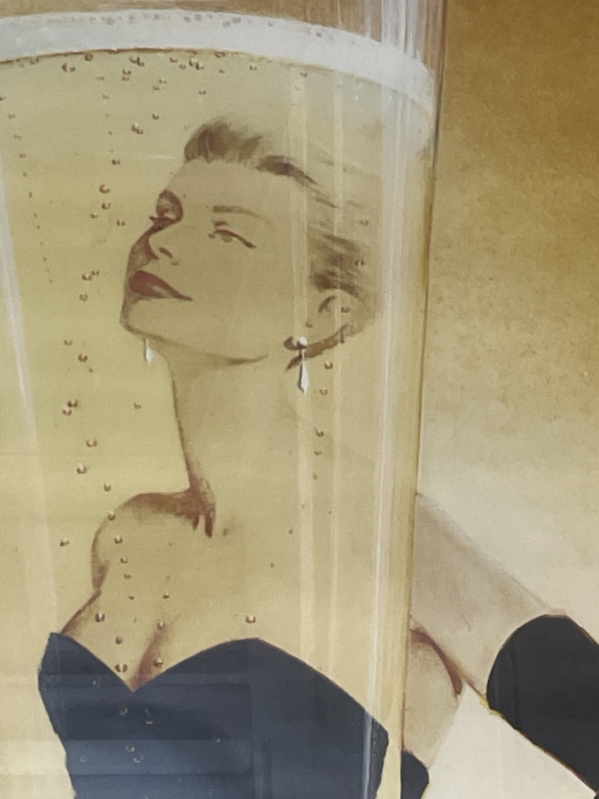 Elegant Art Deco poster, a high-quality reproduction: “l’instant Taittinger” in gold tones – ideal for bars and lounges. Collection in Wiesbaden, EU shipping available.