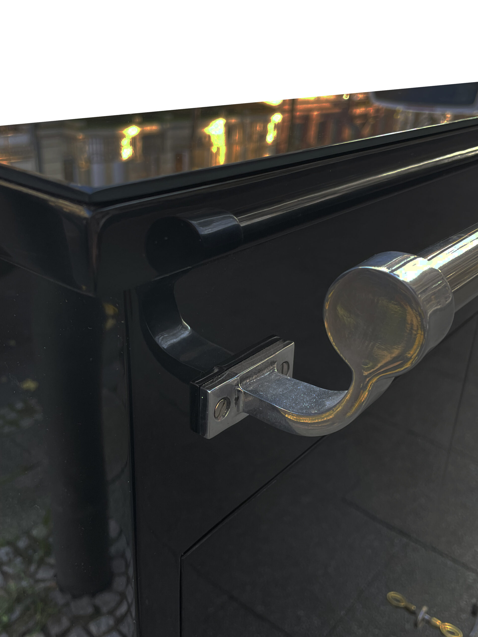 Original verchromte Reling mit Patina