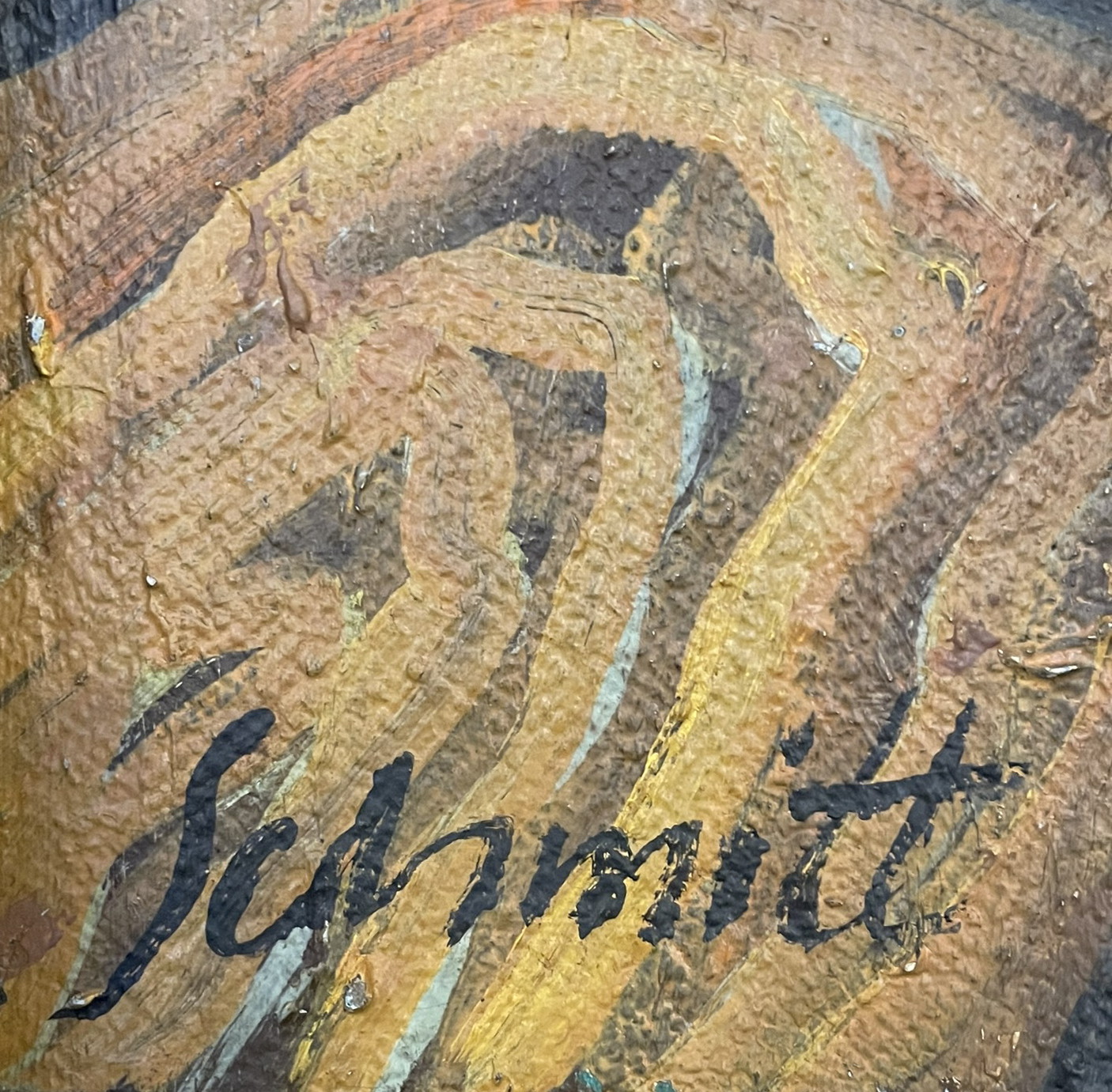 Signatur "Schmitt" auf kubistischem Stillleben 