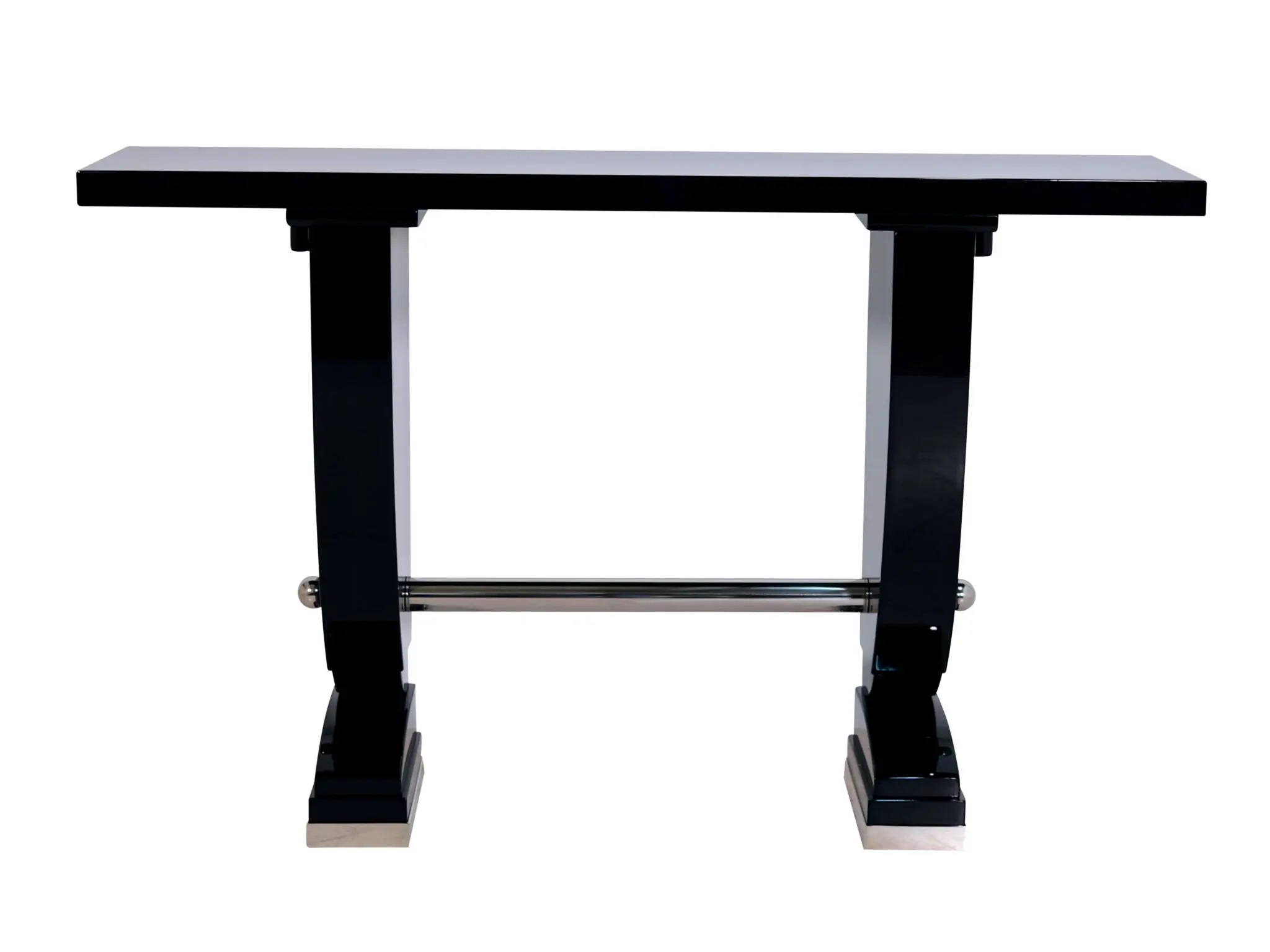 France, circa 1930. Console table with a modernist base.