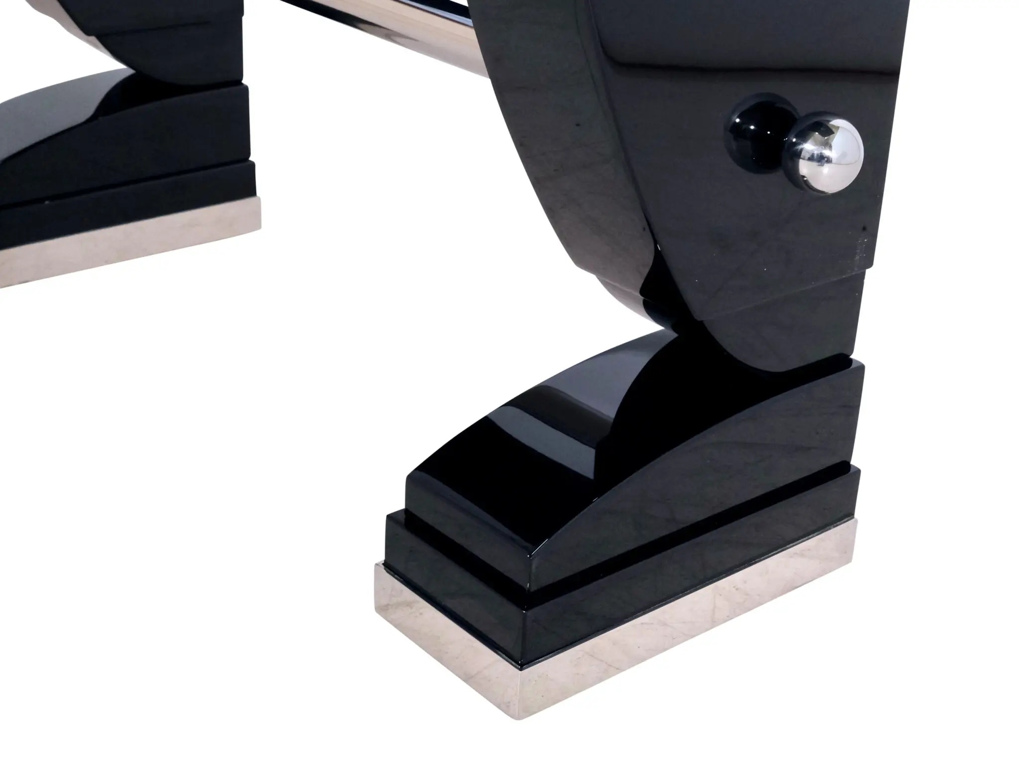 France, circa 1930. Console table with a modernist base.