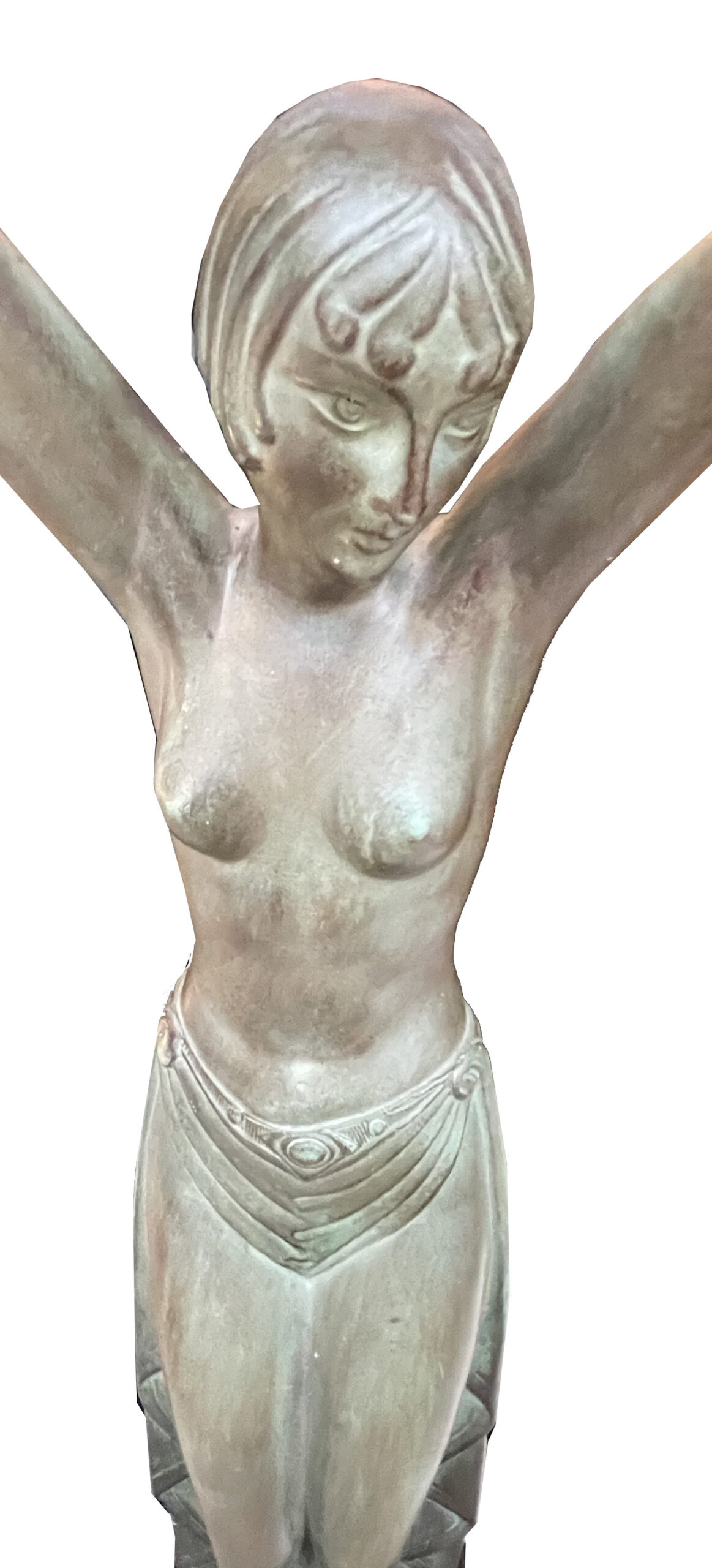 Signed white bronze on a marble base