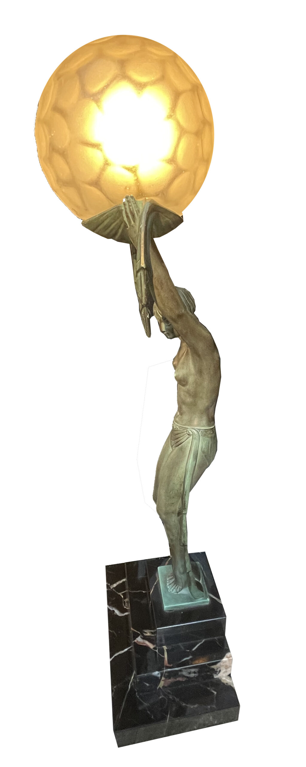 Signed white bronze on a marble base