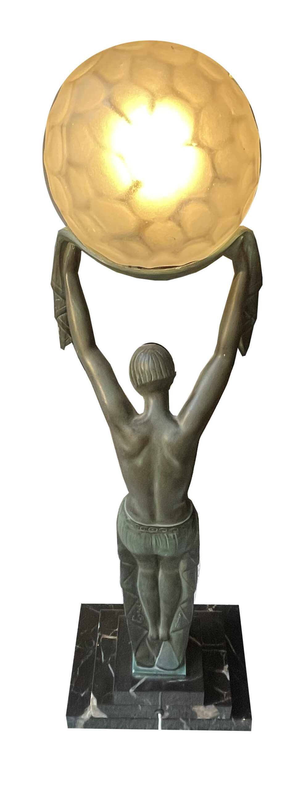 Signed white bronze on a marble base