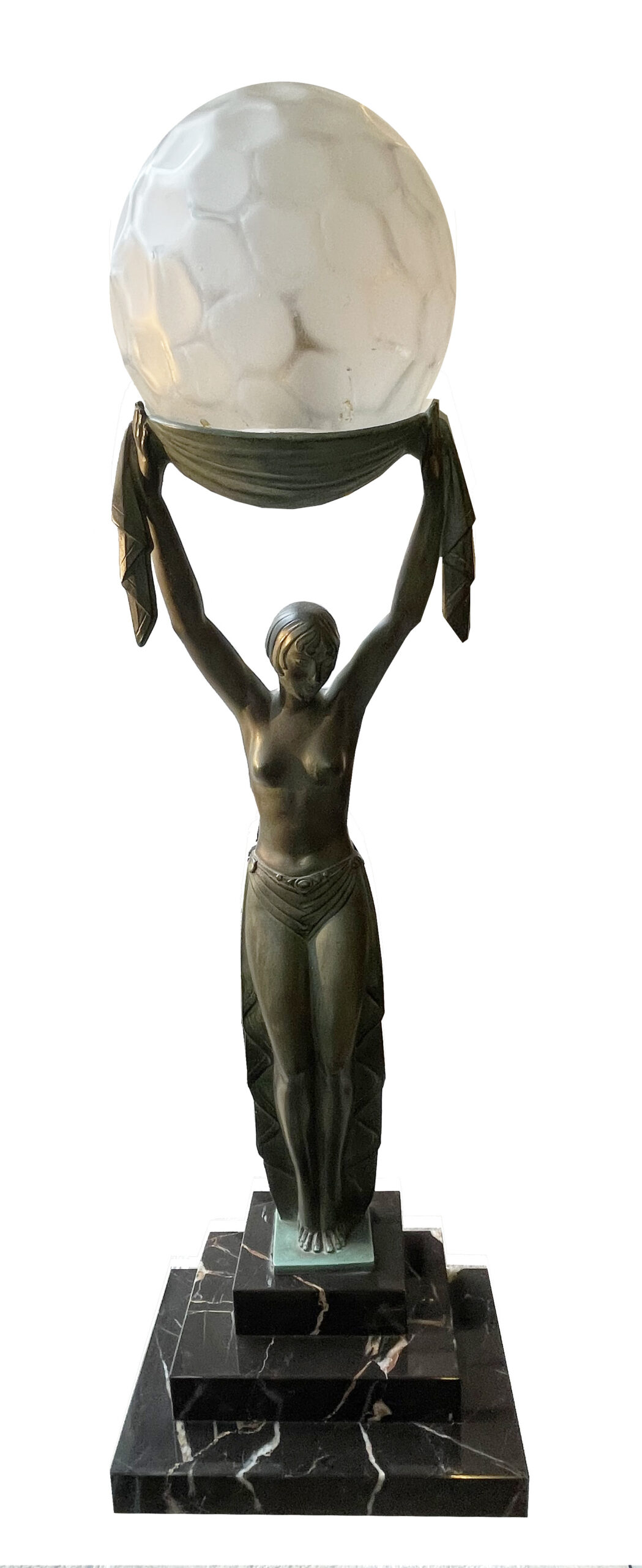 Signed white bronze on a marble base