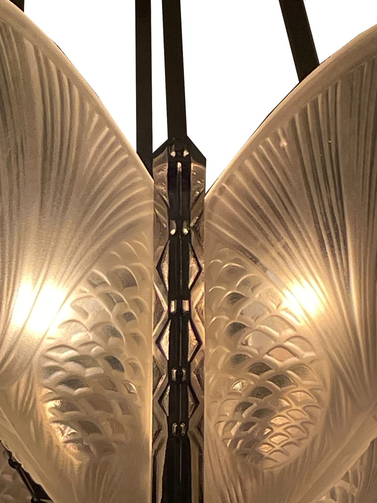 Zierliche Deckenlampe in Blütenform von Degué,Frankreich um 1925 Art Déco 