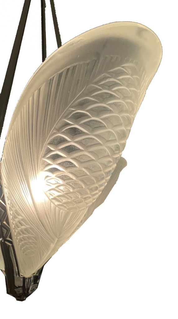 Zierliche Deckenlampe in Blütenform von Degué,Frankreich um 1925 Art Déco 