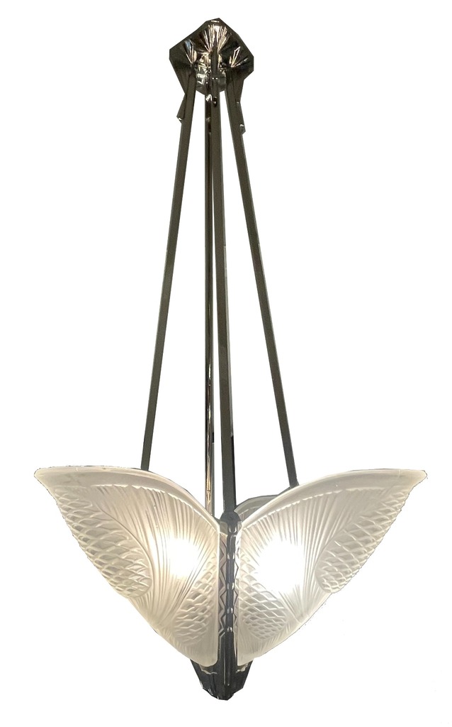 Zierliche Deckenlampe in Blütenform von Degué,Frankreich um 1925 Art Déco 