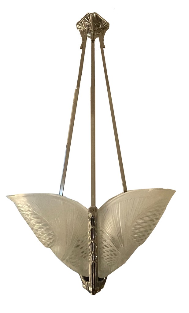 Zierliche Deckenlampe in Blütenform von Degué,Frankreich um 1925 Art Déco 
