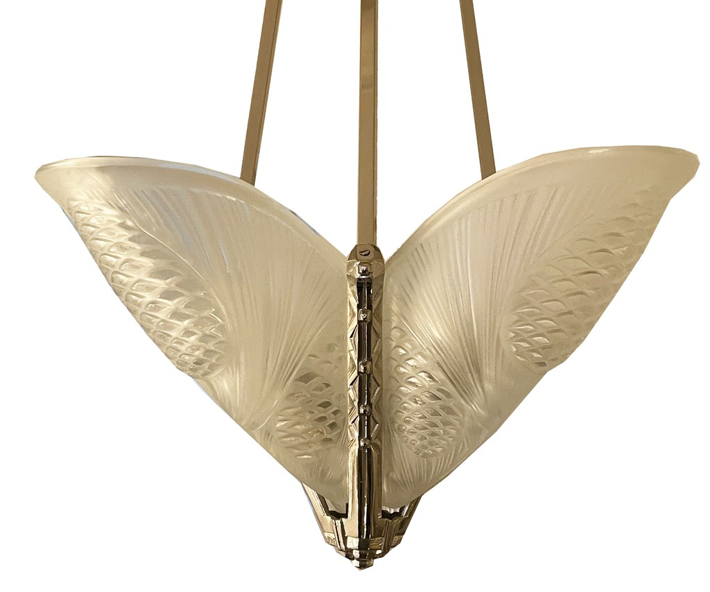 Zierliche Deckenlampe in Blütenform von Degué,Frankreich um 1925 Art Déco 