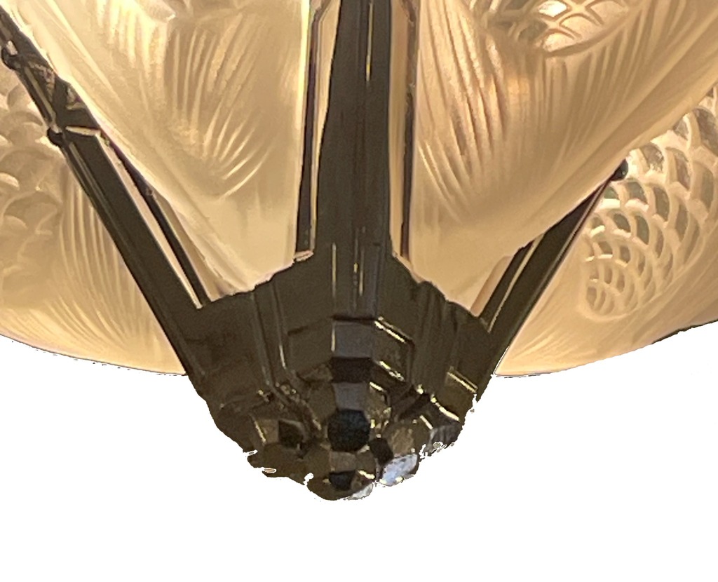 Zierliche Deckenlampe in Blütenform von Degué,Frankreich um 1925 Art Déco 