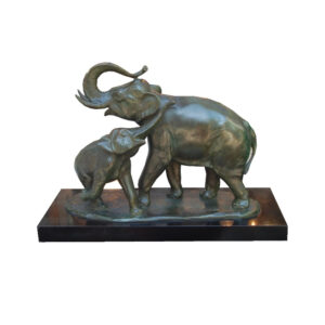 Rene Rochard signed Elefant with baby