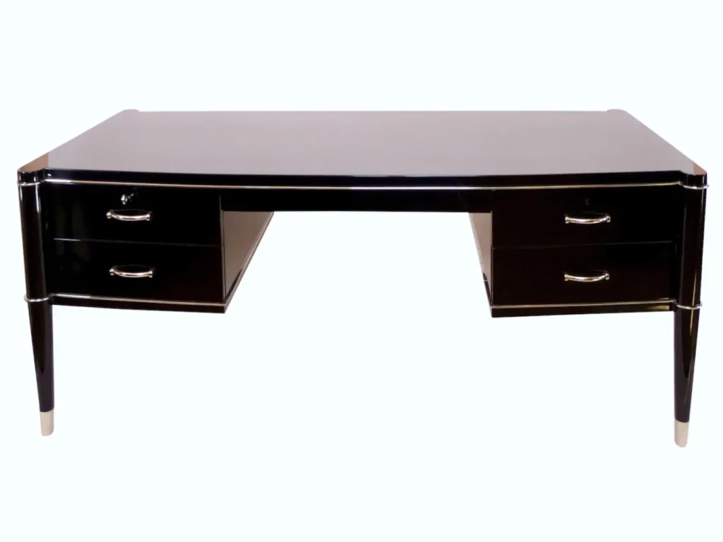 Art Déco Schreibtisch Voltaire von De Coene Frères, Frontansicht