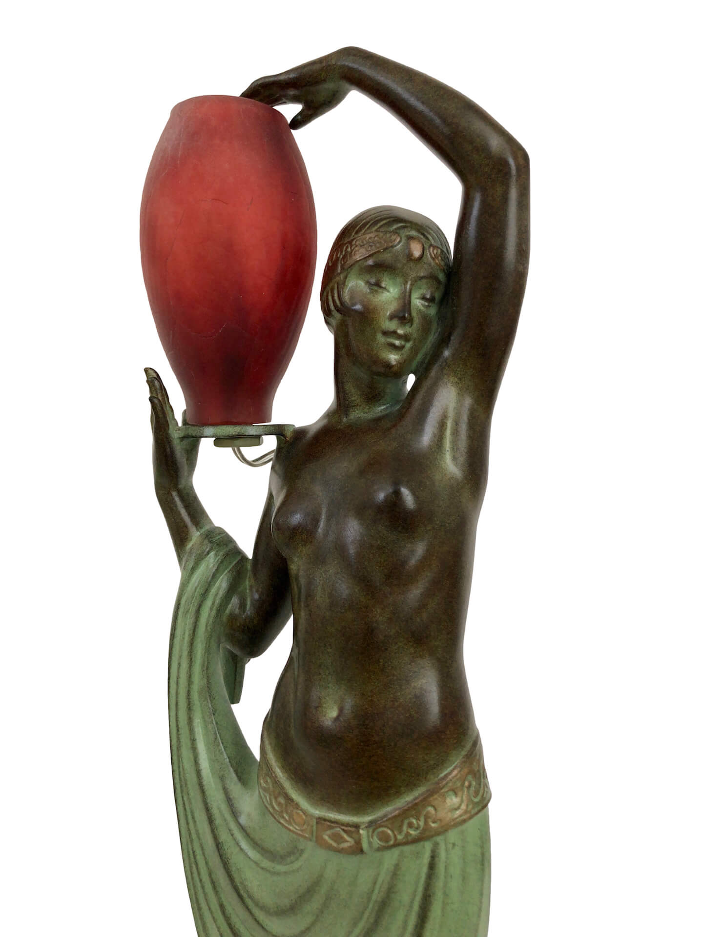 <strong>Detail des Oberkörpers der Art Déco Odalisque von Fayral</strong>